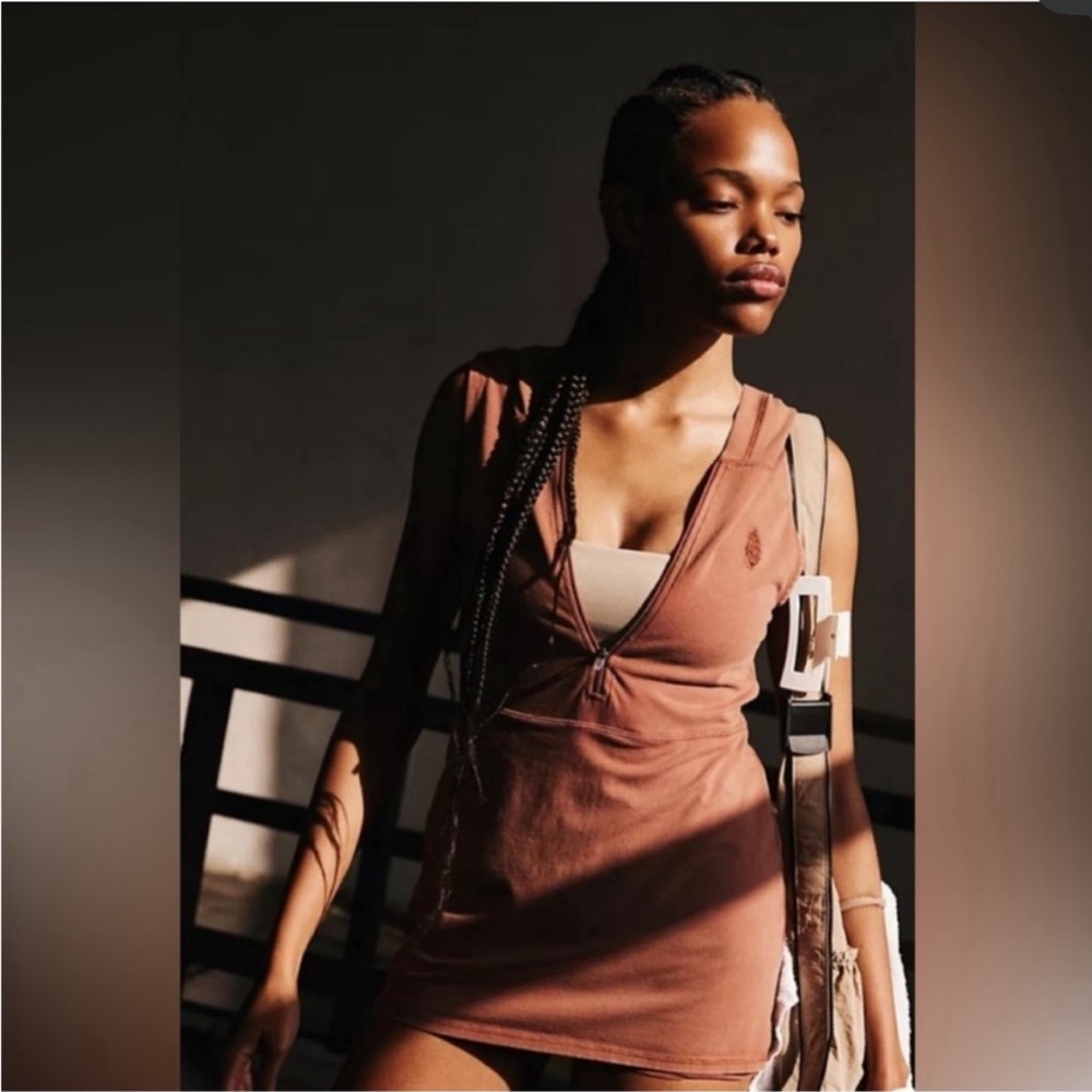 Women’s Rust Tank Dress with Zipper Detail